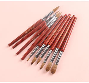 Alta calidad 100% Kolinsky Crystal Nail Art Brush Pen Pure Kolinsky Hair con mango de madera para maquillaje acrílico Nail Art - Product Image 4