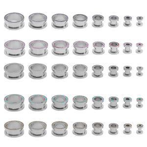 Diamond Fashion <span class=keywords><strong>Ear</strong></span> Gauge Body Piercing Double Flared <span class=keywords><strong>Ear</strong></span> Tunnel para hombres y mujeres - Product Image 2