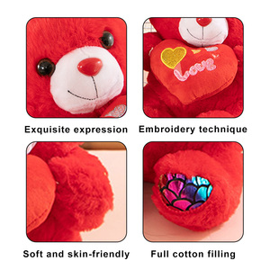 Oso de Peluche en Forma de Corazón de 32 cm de Altura, Relleno de Algodón PP, Material Suave para Aliviar el Estrés, Regalo para Parejas en San Valentín, Venta al Por Mayor - Product Image 4