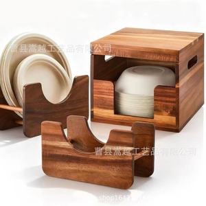 Acacia Wood <b>Paper</b> Bowl Dispenser Holder With Lid Square Storage Box For <b>Kitchen</b> Countertop 8.3x7.87x7.09inch - Product Image 3