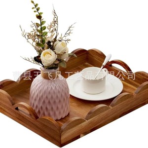 Plateau de service en bois avec poignées 15,74 po x 11,81 po x 2,75 po pour utilisation en cuisine de restaurant - Product Image 2