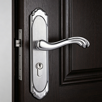 Serrure de porte BYF, garantie, pour chambre d'hôtel, pour portes en bois, usage intérieur, alliage de zinc, acier inoxydable, noir mat, installation facile