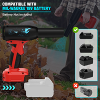 Souffleur sans fil haute vitesse 90000 tr/min pour Milwaukee 18V, souffleur puissant amélioré, matériau résistant aux hautes températures