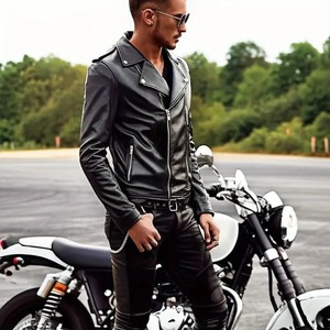 <span class=keywords><strong>Blouson</strong></span> <span class=keywords><strong>moto</strong></span> en <span class=keywords><strong>cuir</strong></span> PU pour homme, motif cœur, coupe ample, fermeture éclair – Style transfrontalier européen et américain - Product Image 5
