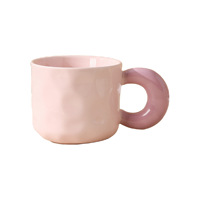 Mug en céramique color-block, doux et frais, mignon, grande capacité, style Instagram, pour étudiants, couples, meilleurs amis, passe au lave-vaisselle, chaud/froid