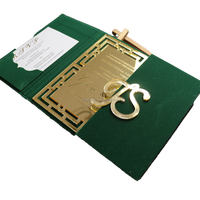 Invitations de mariage élégantes en velours vert, couverture rigide, avec étiquette nominative découpée au laser, carte en acrylique, texte gravé, logo personnalisé – Vente chaude