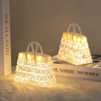 Bolso de Mano Creativo con LED Transparente de Cristal, Ambiente Romántico Nocturno, Regalo de Cumpleaños para Novia, Decoración del Hogar, Funciona con Batería