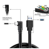 Câble de liaison VR USB 3.0 vers Type C à charge rapide pour transfert de données de casque de jeu Oculus Quest 2 PC