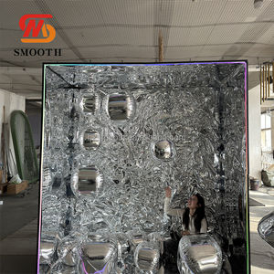 SMOOTH Shiny Silver LED <b>Light</b> Magazine <b>Photo</b> Booth <b>Box</b> Photography Background Wedding Metal <b>Photo</b> <b>Box</b> Backdrop - Product Image 3