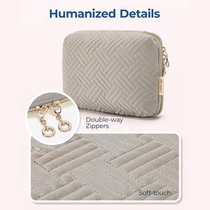 กระเป๋าจัดระเบียบอุปกรณ์อิเล็กทรอนิกส์สำหรับเดินทาง, กระเป๋าจัดระเบียบสายเคเบิล การ์ด SD อุปกรณ์เสริมโทรศัพท์ สำหรับผู้หญิง ของใช้จำเป็นสำหรับการเดินทาง สีเทาอุ่น - Product Image 4