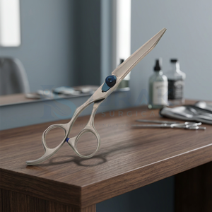 Stainless Steel Tailor <b>Scissors</b> Blue Handle Smooth Edge Industrial Fabric <b>Sewing</b> Shears - Product Image 3