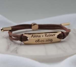 Pulseras personalizadas para parejas, brazalete con grabado de barra ancha y larga distancia - Product Image 3