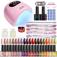 Kit d'outils professionnels complets pour la manucure, lampe UV LED, ensemble de vernis gel, fournitures complètes pour la manucure pour les débutants, bricolage à domicile et salon de manucure