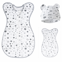 NUEVO Saco de Dormir Transpirable de Algodón para Bebé y Gorro de Bebé, Manta Envolvente Unisex para Recién Nacido, Saco de Dormir Antipatadas para Todas las Estaciones