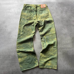مخصص بالجملة للرجال والنساء خمر حمض التخليل مستقيم الساق فضفاض الجينز منتصف الخصر الشارع نمط أزياء الورك الصيف - Product Image 2