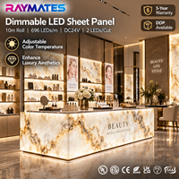 Feuille LED flexible rétroéclairée UL ETL, CRI élevé, CCT réglable 2700+6500K, panneau LED haute densité découpable pour mur rétroéclairé en onyx