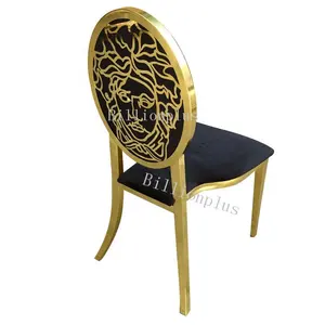 新设计的不锈钢圆背餐厅椅子为婚礼事件