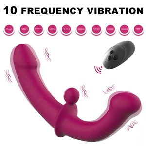Gode sans bretelles, Double tête vibrante, point G, vibromasseur, jouets sexuels pour femmes, lesbiennes, Couple, masseur de Prostate - Product Image 3