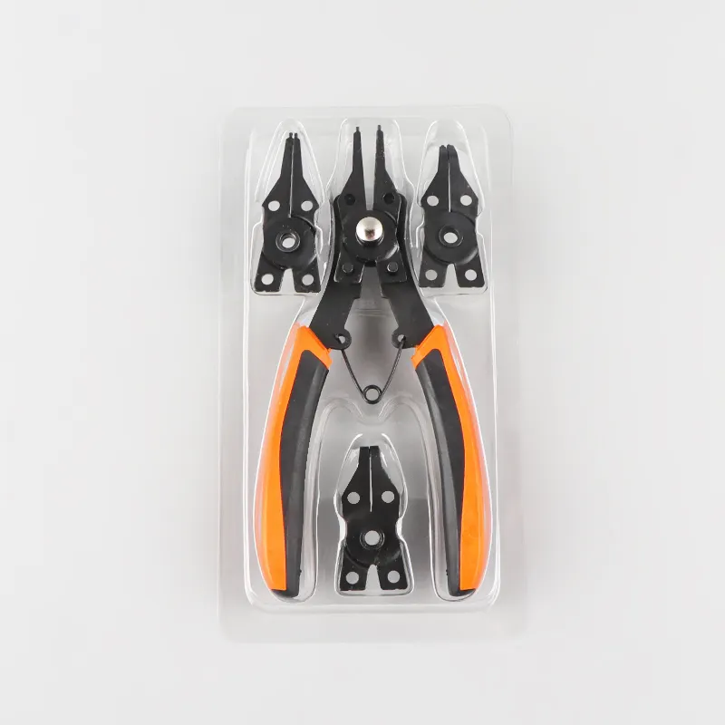 Professional 4 Interchangeable Heads Multi-function Retaining Ring Plier With Spanner