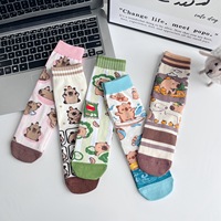 Chaussettes en coton tricotées pour femmes, motif dessin animé Labubu, collection Printemps 2026