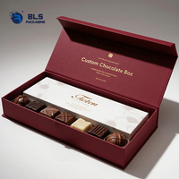 Boîte cadeau rigide de luxe écologique et recyclable avec fermeture magnétique, finition mate gaufrée, quadricouleur, pour chocolats, bonbons, anniversaire