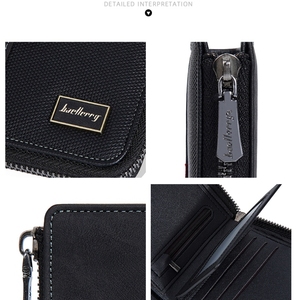 Nuevo estilo corto para hombre, negocios, minimalista, abierto, con bloqueo RFID, impermeable, antimagnético, cero, BILLETERA, múltiples ranuras para tarjetas, seda - Product Image 5