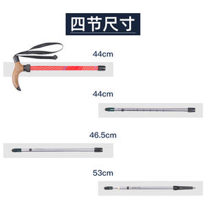 Bâtons de randonnée Abuda, 4 sections réglables, en alliage d'aluminium, amortissants, antidérapants, pliables, pour usage extérieur - Product Image 1