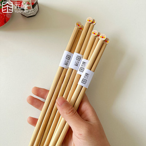 Palillos de Bambú Yuanjin con Diseño de Animales de Dibujos Animados, Forma Redonda, para Niños, Uso Doméstico - Product Image 3