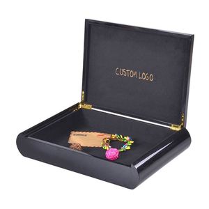 Riksa — boîte en bois de jehda saisons, personnalisée, vente en gros, forme fantaisie, laque noire, boîte de rangement en bois - Product Image 5
