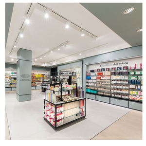 Vitrine d'exposition LED en bois/contreplaqué pour pharmacie, design écologique, pour mobilier et décoration de magasin médical - Grande Vente - Product Image 1