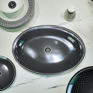 Service de table en porcelaine fine de luxe bon marché, design nordique, assiettes décoratives en porcelaine pour 6 personnes, mariages et dîners - Product Image 3