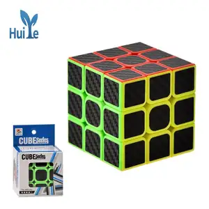 Huiye Speed Cube 3 x3-Glatter Kohle faser aufkleber Magic Cube 3x3x3 Puzzles Spielzeug Glatte Kohle faser würfel
