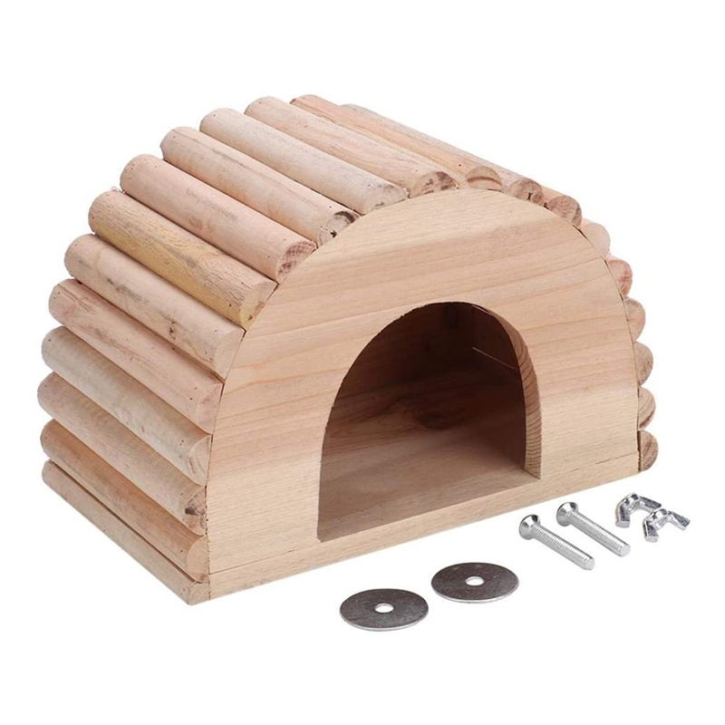 Pet Hamster House Natural Log Cabin for Small Animals