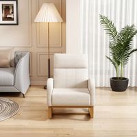 Canapé moderne Chaise longue Fauteuil à poches double face Fauteuil à dossier haut de salon Chaise berçante avec pieds en bois massif