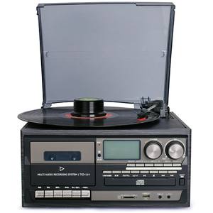 Tocadiscos Retro 10 <span class=keywords><strong>en</strong></span> 1 con Reproductor de CD BT, Radio <span class=keywords><strong>FM</strong></span>, Gramófono Vintage, Centro de Música Todo <span class=keywords><strong>en</strong></span> Uno y Decoración para Sala de Estar - Product Image 3