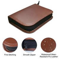 Lotusflower GA13 Kit d'entraînement de golf en plein air, étui organisateur d'accessoires de golf en cuir PU imperméable avec fermeture éclair, portable