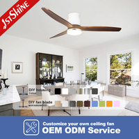 Ventilateur de plafond intelligent 1stshine à montage encastré, compatible Wi-Fi et commande vocale, avec moteur DC intelligent à économie d'énergie et éclairage LED