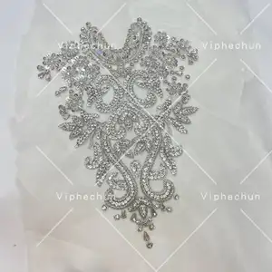 블링 모조 다이아몬드 아플리케 유리 바느질 웨딩 드레스 장식
