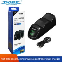 Chargeur double universel Pro/Slim avec station de charge LED pour manettes, matériau ABS TP4-889