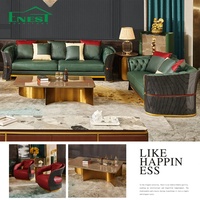 Ensemble de meubles sur mesure pour toute la maison, canapé en cuir italien de luxe, table basse en marbre, meuble TV pour projets d'aménagement intérieur de villas et de maisons de prestige