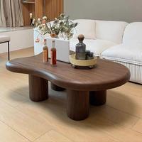 Table basse en bois massif en forme de nuage, salon, style moderne minimaliste, écologique, avec rangement, petite taille