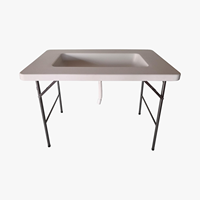 Table de refroidisseur de glace blanche en plastique de 4ft de vente chaude avec l'étagère de service