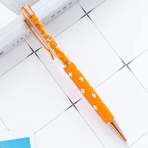 Dried Flower <b>Ballpoint</b> <b>Pen</b>, Elegant Rose Gold Decorative <b>Pen</b> with Crystal Accents for Girls, Students Gifts - Product Image 6
