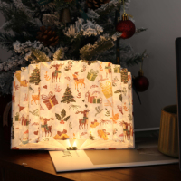 Nouveaux produits, lampe en papier pliable, décoration de Noël, éclairage ambiant rectangulaire plié, élégant, rechargeable par USB, batterie