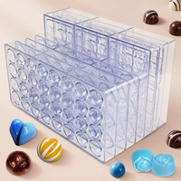 Moule en polycarbonate transparent en forme de cœur pour bonbons, chocolat, pâtisserie, outils de cuisson, vente chaude