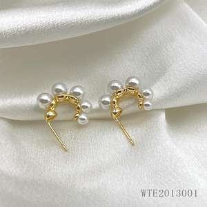 Pendientes de aro con bajo Picce para mujer, joyería de diseño de moda, chapado en oro de 18K, varios oro relleno - Product Image 2