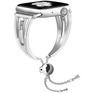 Correa de Reloj de Lujo con Diamantes Brillantes, Cadena de Metal Transpirable de Acero Inoxidable para Reloj 9/8/<span class=keywords><strong>7</strong></span>/6/5 38/40/42mm, Elegante para Mujer - Product Image 4