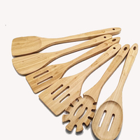 Fourchette à pâtes Spaghetti en bambou et cuillère de service à pâtes 6 pièces Serveur à spaghetti fendu en bois de taille personnalisée