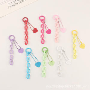 Creative Heart Keychain Pendant Fresh Colorful Open <b>Ring</b> Chain Accessories Earphone Case <b>Couple</b> Decoration - Product Image 2