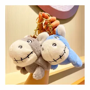 New cute donkey stuffed animal soft doll kawaii plush toy 4 colors customize plush toy keychain wholesale